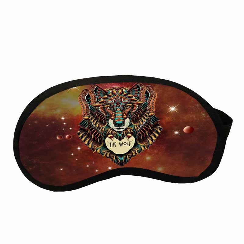 GB-NAT00093 Native American Brown Wolf  Sleep Mask