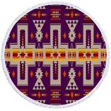 Powwow Store gb nat00062 08 purrple tribe design beach blanket bag set