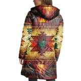 GB-NAT00068 United Tribes Brown Design 3D With Cap Long Down Jacket