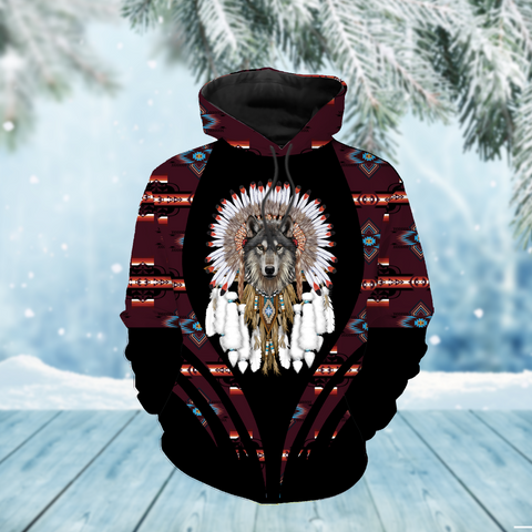 Powwow StoreHD000297 Pattern Native Pride 3D Hoodie