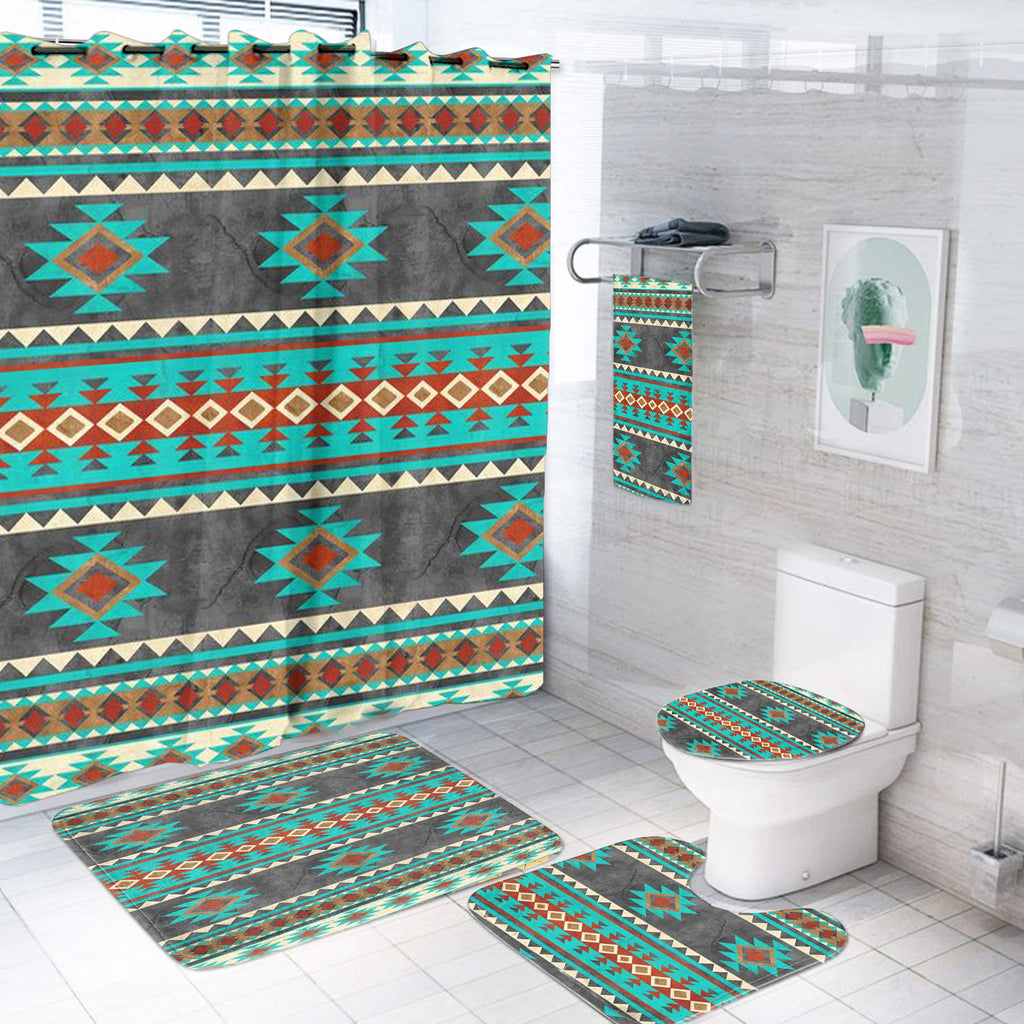 Powwow StoreBS00054 Pattern Native American Bathroom Set