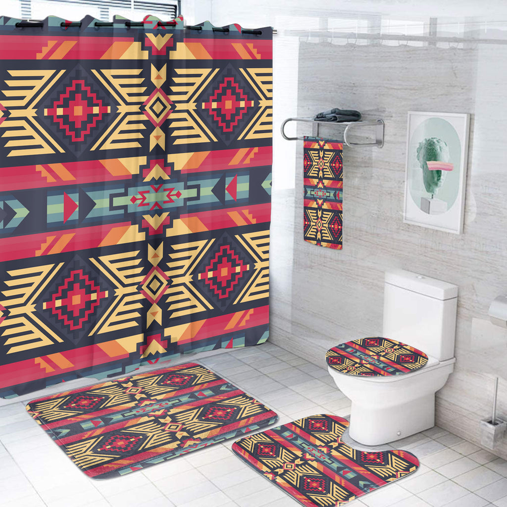 Powwow StoreBS00050 Pattern Native American Bathroom Set