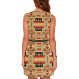 Powwow Store gb nat00046 15 light brown tribe pattern native american womens sleeveless dress