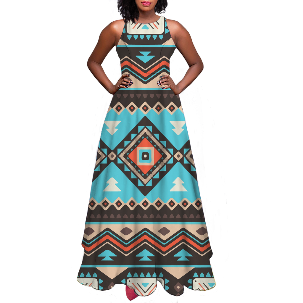 Powwow StoreGBNAT00319 Pattern Native Sleeveless Aline skirt