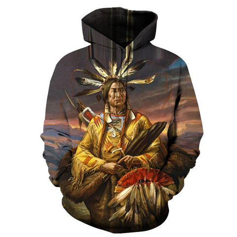 Chief Hunter Native American All Over Hoodie - Powwow Store