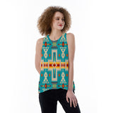 Powwow StoreGBNAT0006205 Native Pattern 3D Loose Open Back Tank Top