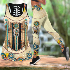 Powwow Store comb02024 tethnic pattern tank top and legging sets