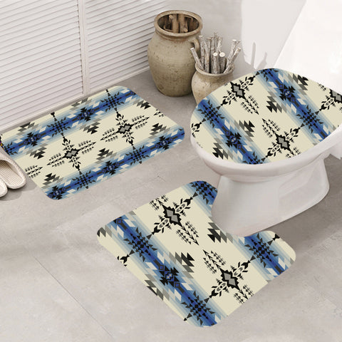 Powwow Store gb nat00608 seamless geometric pattern bathroom mat 3 pieces