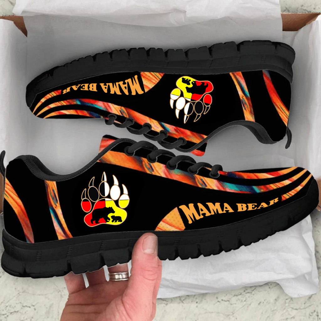 SNK0018 Orange Pattern Mama Bear Native Sneaker