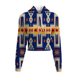 Powwow Store gb nat00062 04 navy tribe design native american crop hoodie