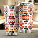 Powwow Store gb nat00075 white tribes pattern native american 20oz tumbler