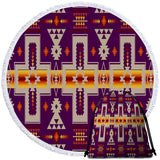 Powwow Store gb nat00062 08 purrple tribe design beach blanket bag set