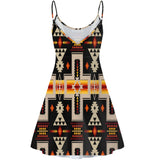 GB-NAT00062-01 Black Tribe Design Native American Strings Dress