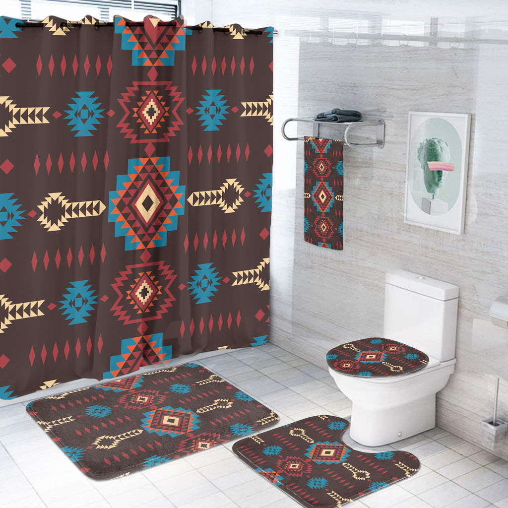 Powwow StoreBS00070 Pattern Native American Bathroom Set