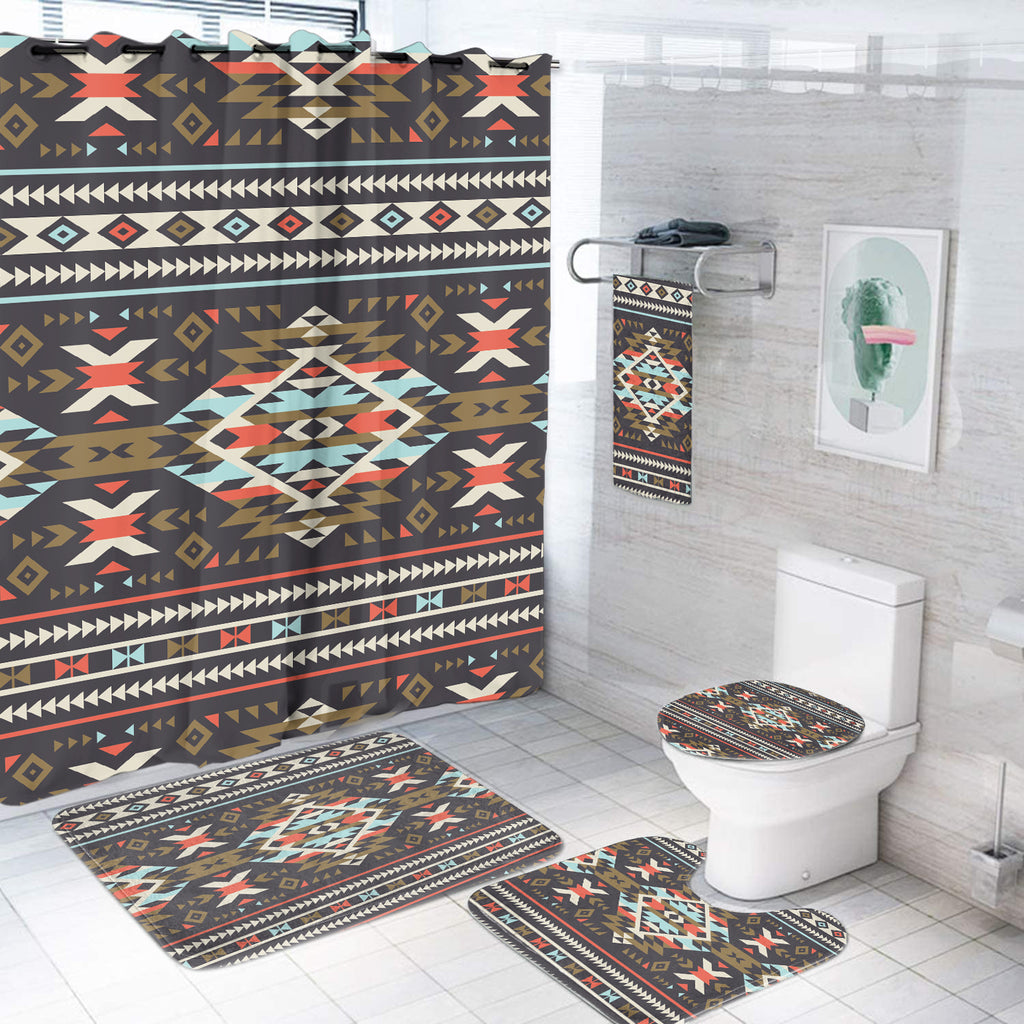 Powwow StoreBS00069 Pattern Native American Bathroom Set