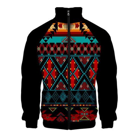 Black Tribe Pattern Native American Jacket