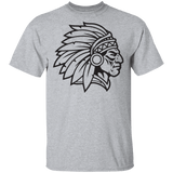 Indian Chief Mascot Cherokee Mascot Warrior Brave G500 Gildan 5.3 oz. T-Shirt