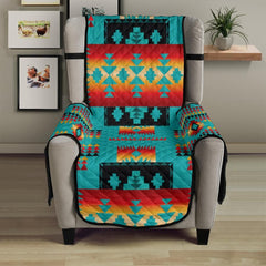 Blue Tribal Native American 23" Chair Sofa Protector - Powwow Store