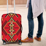 Red Native American Design Pattern Luggage Covers