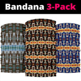 Black Tribe Border Native American Prints Bandana 3-Pack