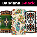 Mini Colorful Dreamcatchers Cream Native American Bandana 3-Pack