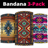 Native American Red Pattern Bandana 3-Pack