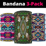 Naumaddic Arts Green Native American Design Bandana 3-Pack