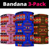Brown Native Tribes Pattern Native American Native Bandana 3-Pack