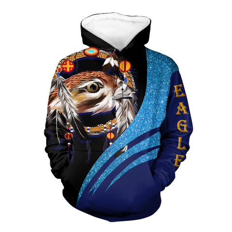 Powwow Store gb nat00418 eagle yellow dream catcher 3d hoodie