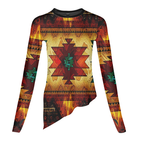 Powwow StoreGBNAT00068 United Tribes Brown Design Dance Long Sleeve Tshirt