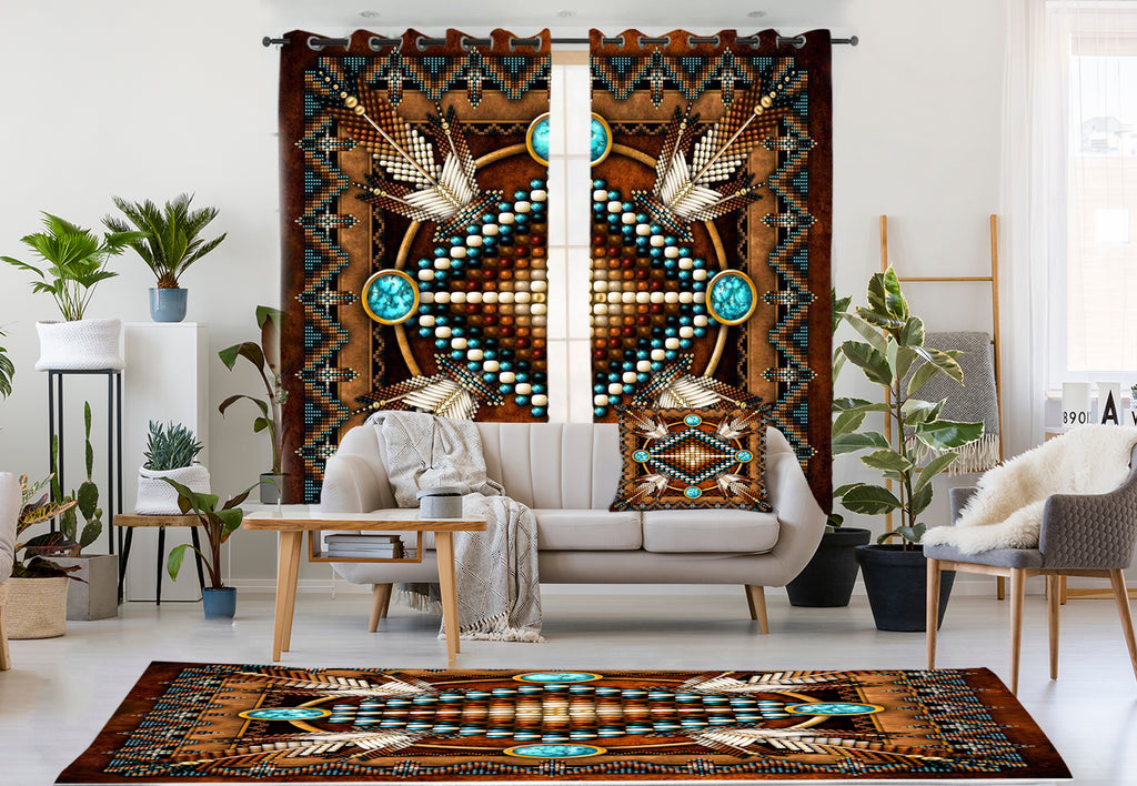 Powwow StoreGBNAT0002304 Mandala Brown Combo Living Room