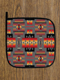 Powwow Store gb nat00046 11 gray tribe pattern native american oven mitts and potholder set