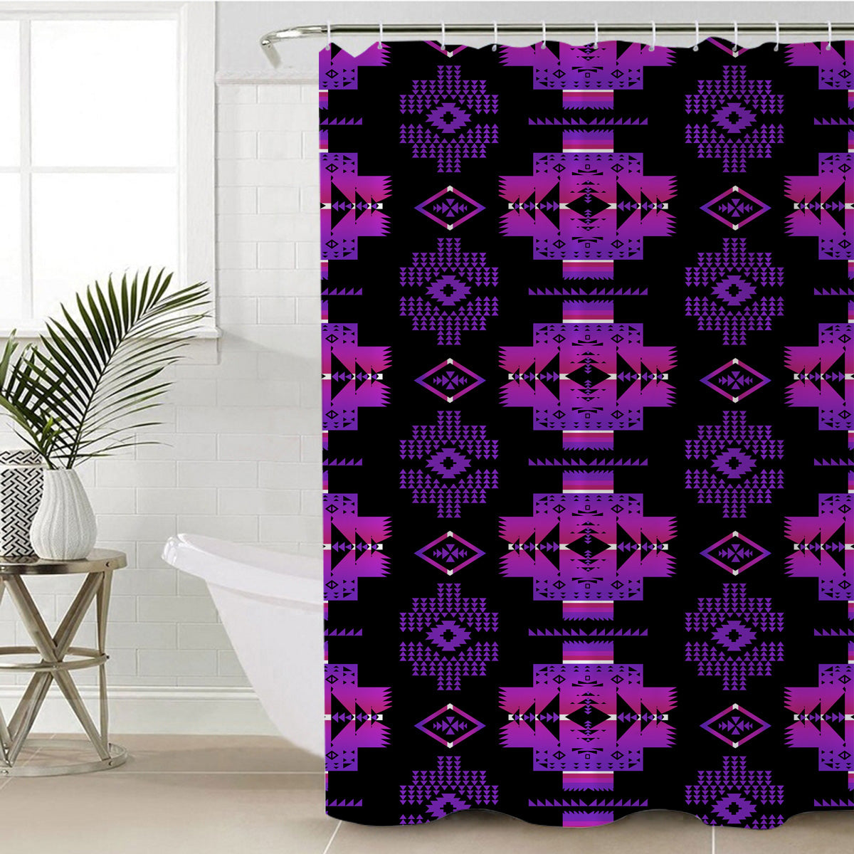 Powwow StoreGBNAT00720 Purple Pattern Shower Curtain
