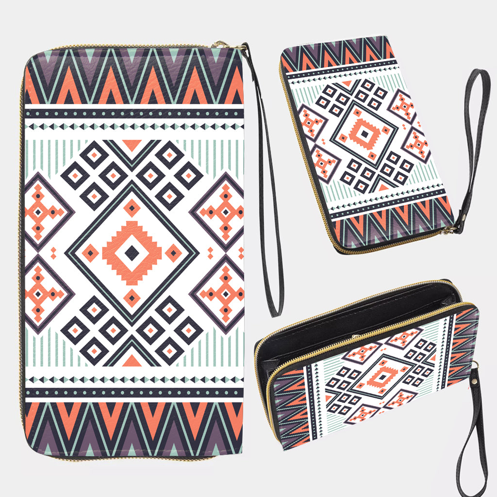 Powwow StoreGBNAT00318 Pattern Native Long Portable Wallet