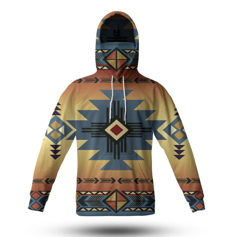 Powwow Store gb nat00057 southwest blue symbol native american 3d hoodie with mask