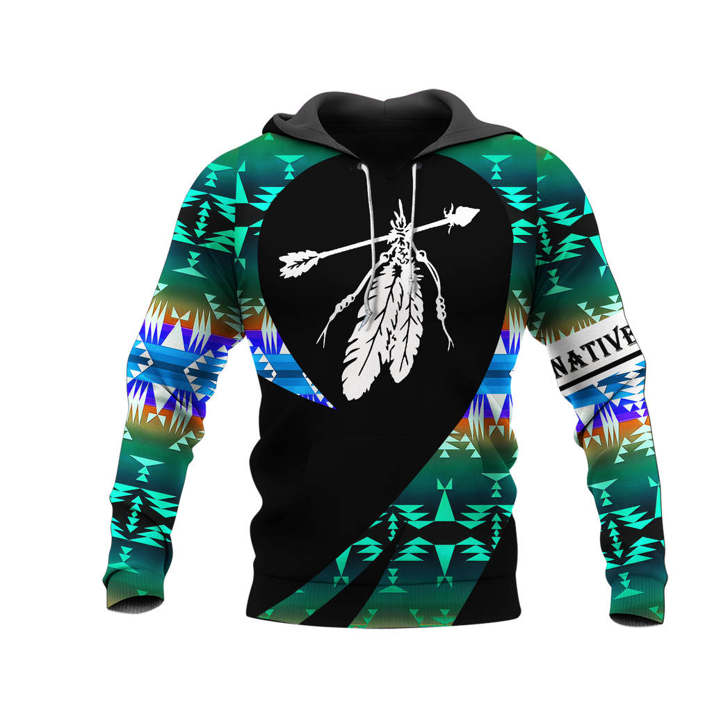 Powwow StoreHD000234 Pattern Native Pride 3D Hoodie