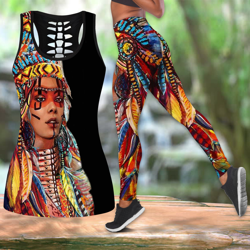 Powwow Store native girls hollow tanktop legging set ls001q