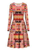 Powwow Store gb nat00046 16 tan pattern native long sleeve dress