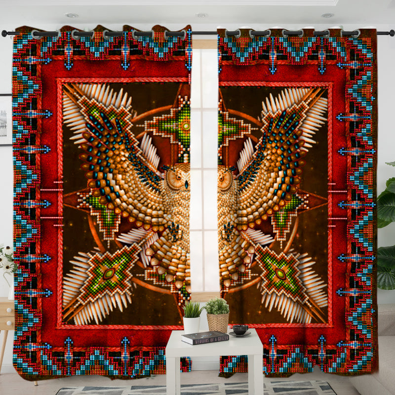 LVR0016- Pattern Red Mandala  Living Room Curtain