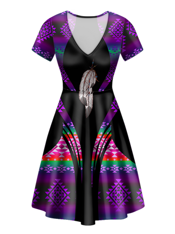 V-ND0027 Pattern Native V-Neck Dress