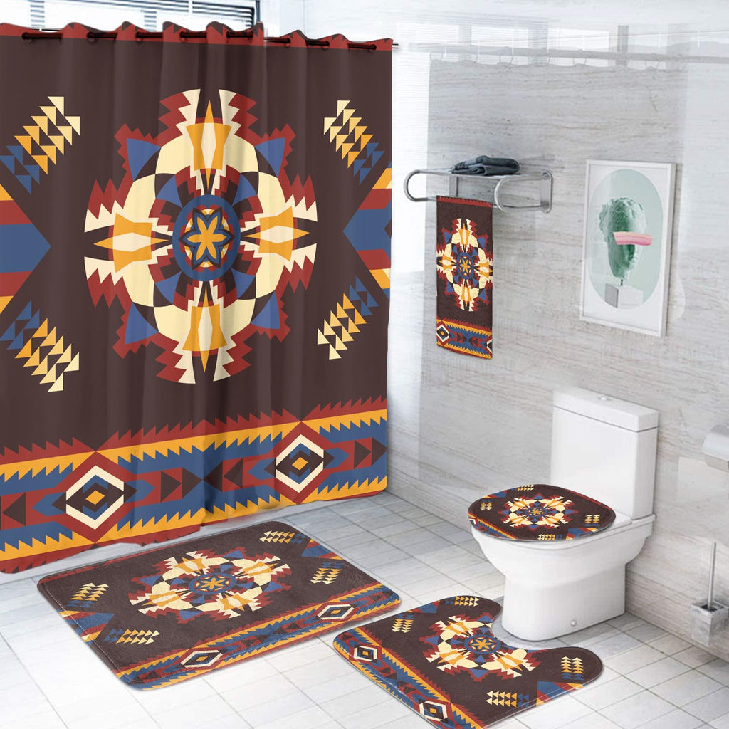 Powwow StoreBS00083 Pattern Native American Bathroom Set