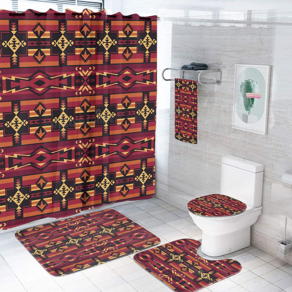 Powwow StoreBS00081 Pattern Native American Bathroom Set