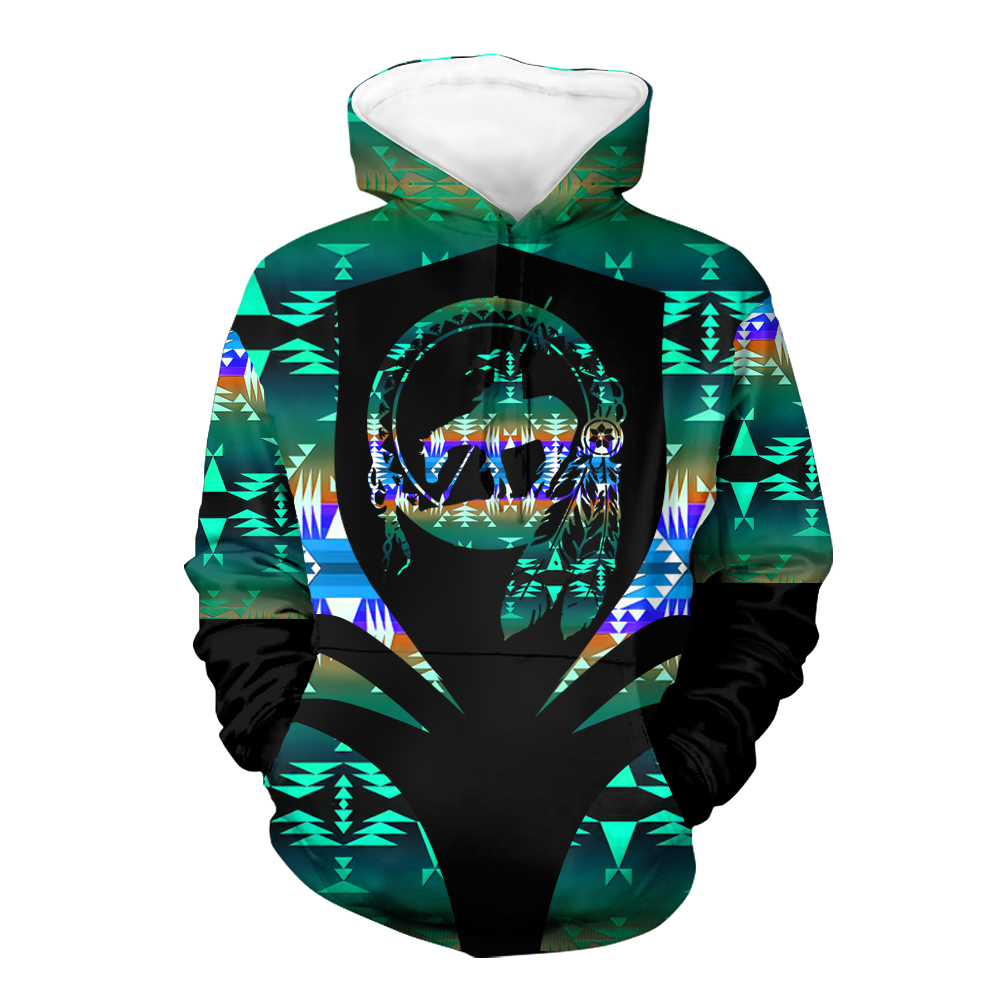 Powwow StoreHD000310 Pattern Native Pride 3D Hoodie