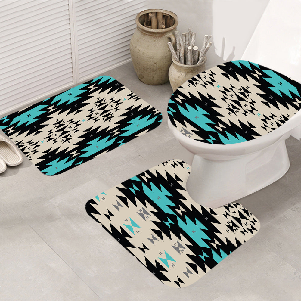 Powwow Store gb nat00606 geometric seamless pattern bathroom mat 3 pieces