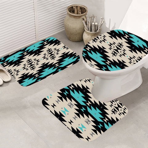 GB-NAT00606 Geometric Seamless Pattern Bathroom Mat 3 Pieces