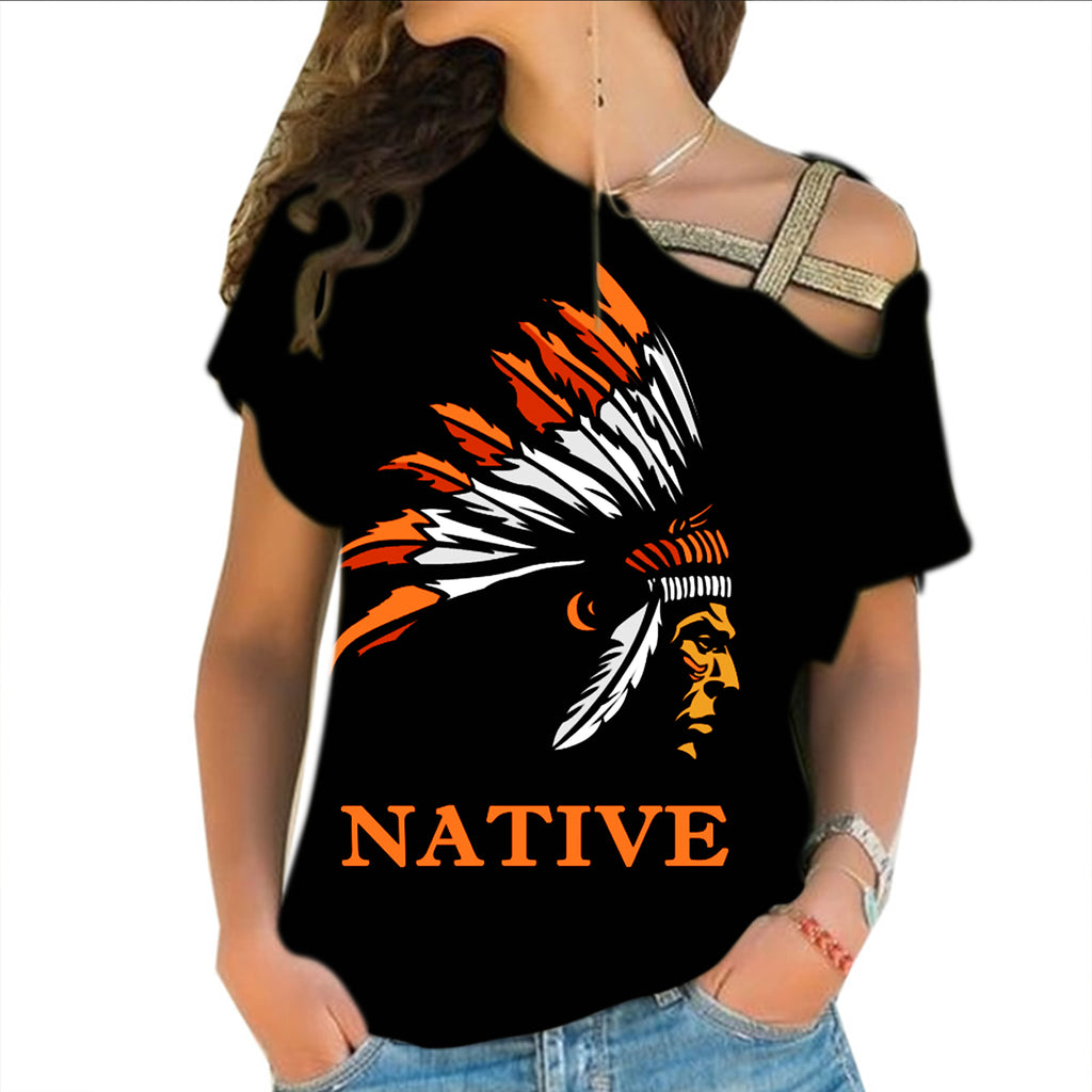 GB-NAT00137 Chief Native American Cross Shoulder Shirt