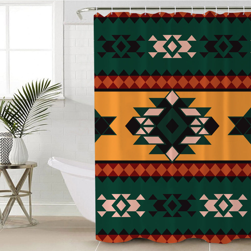 Powwow Store gb nat00408 aztec geometric pattern shower curtain