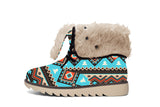 GB-NAT00319 Line Shapes Ethnic Faux Fur- Leather Boots