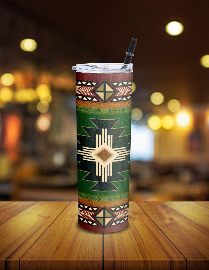 Powwow Store gb nat0001 01 southwest green symbol native american skinny tumbler