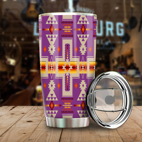 Powwow Store gb nat00062 07 light purple tribe design native american 20oz tumbler